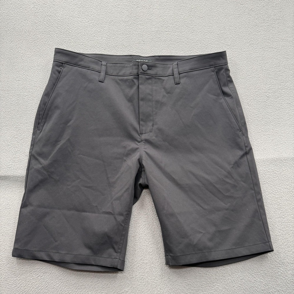Proof Shorts Mens 38 Black Chino Polyester Microfiber 10 Inseam Casual Summer